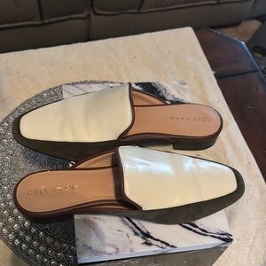 Cole Haan Women's Cream and Olive Mules